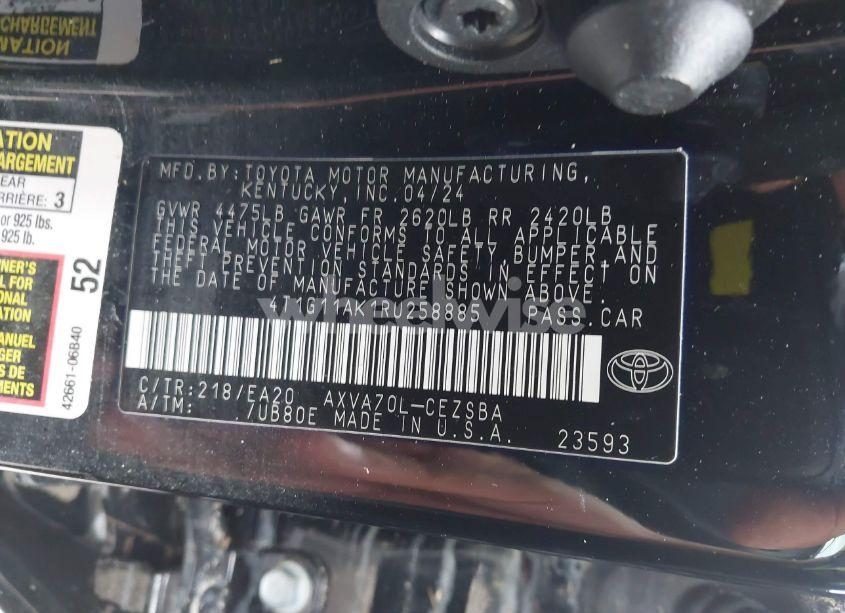 Photo 9 of 2024 Toyota Camry SE (VIN 4T1G11AK1RU258885)