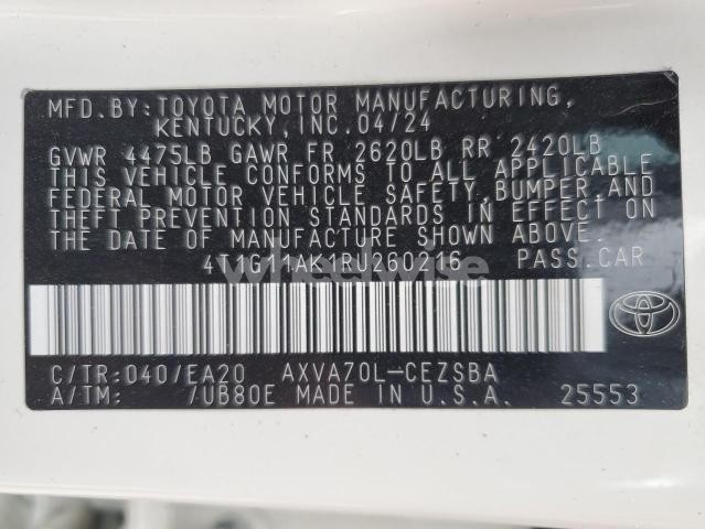 Photo 2 of 2024 TOYOTA CAMRY SE NIGHT SHADE (VIN 4T1G11AK1RU260216)