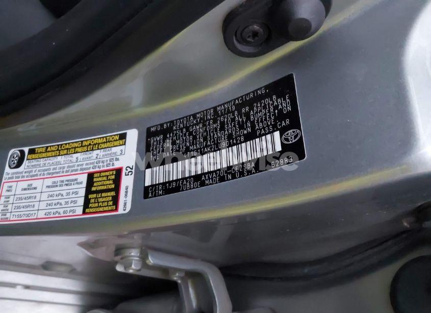 Photo 9 of 2020 Toyota Camry SE (VIN 4T1G11AK2LU901428)