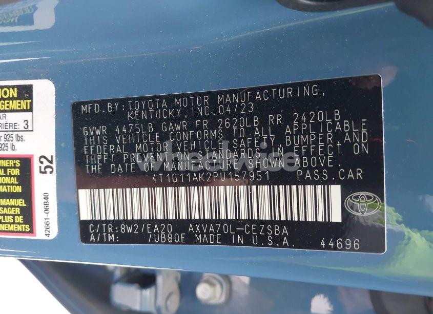 Photo 9 of 2023 Toyota Camry SE (VIN 4T1G11AK2PU157951)