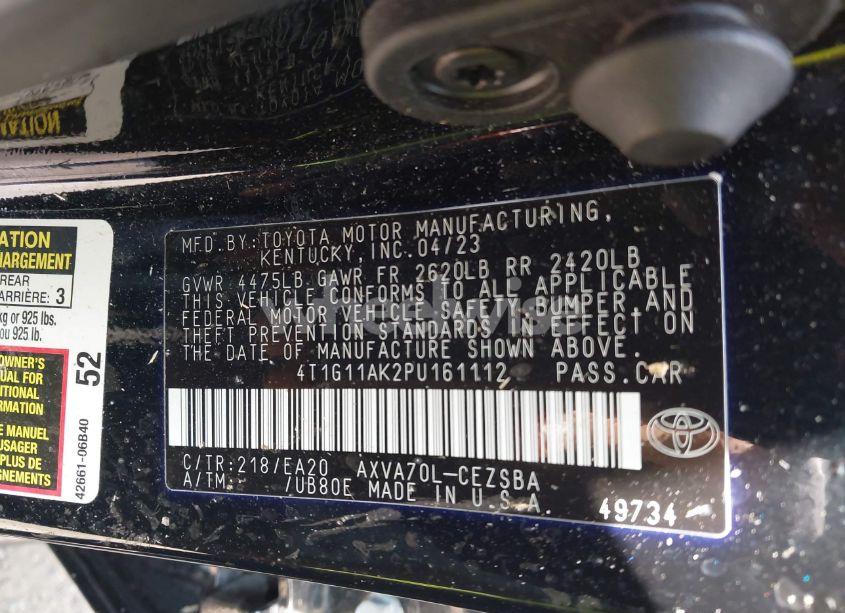 Photo 9 of 2023 Toyota Camry SE (VIN 4T1G11AK2PU161112)