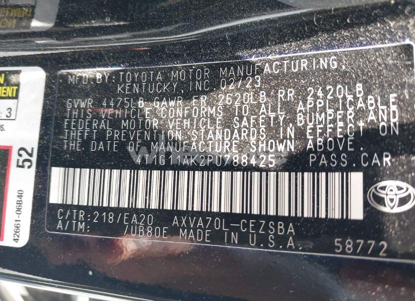 Photo 9 of 2023 Toyota Camry SE (VIN 4T1G11AK2PU788425)