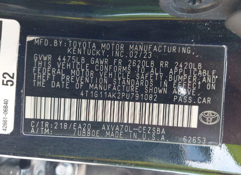 Photo 9 of 2023 Toyota Camry SE (VIN 4T1G11AK2PU791082)