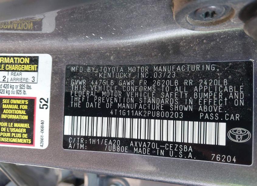 Photo 9 of 2023 Toyota Camry SE (VIN 4T1G11AK2PU800203)