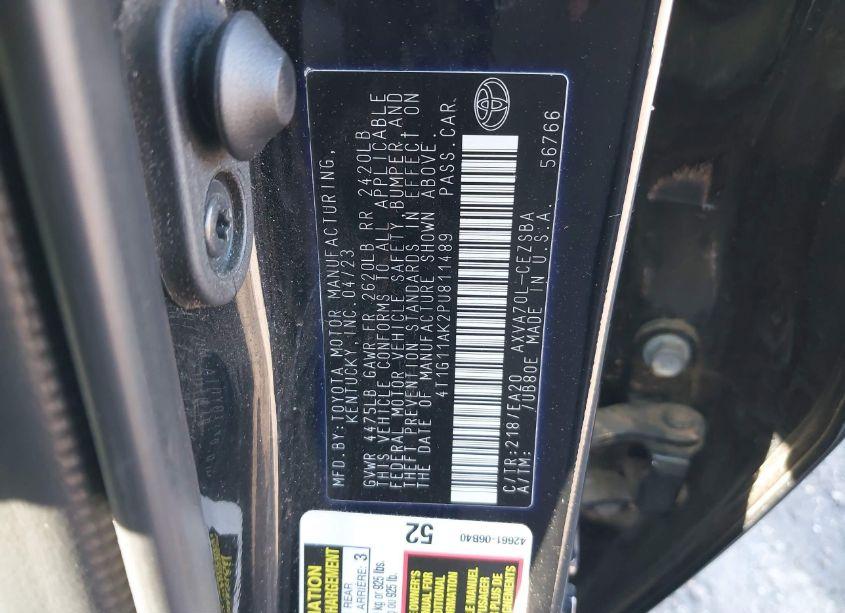 Photo 9 of 2023 Toyota Camry SE (VIN 4T1G11AK2PU811489)