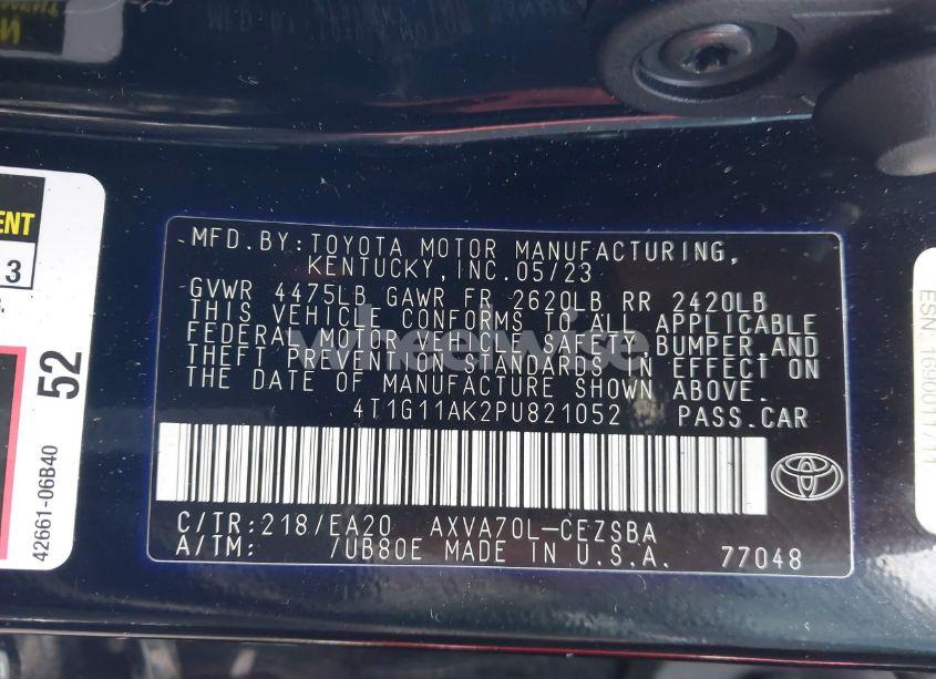 Photo 9 of 2023 Toyota Camry SE (VIN 4T1G11AK2PU821052)