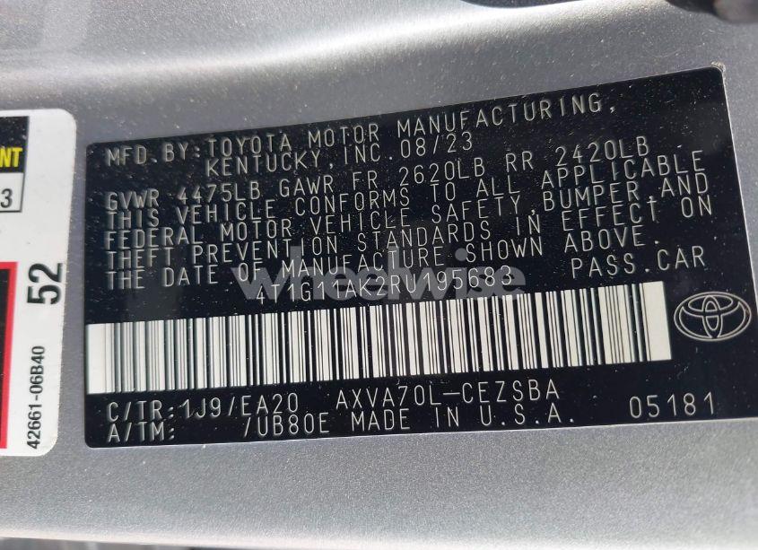 Photo 9 of 2024 Toyota Camry SE (VIN 4T1G11AK2RU195683)