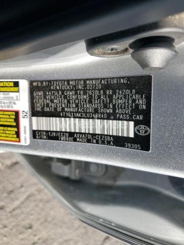 Photo 10 of 2020 TOYOTA CAMRY SE (VIN 4T1G11AK3LU348840)