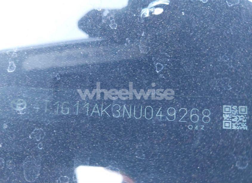 Photo 9 of 2022 Toyota Camry SE (VIN 4T1G11AK3NU049268)