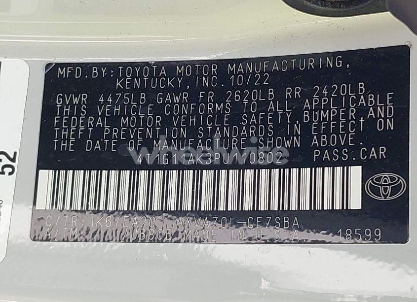 Photo 9 of 2023 Toyota Camry SE/SE NIGHTSHADE EDITION/SE NIGHTSHADE EDITION HYBRID (VIN 4T1G11AK3PU110802)