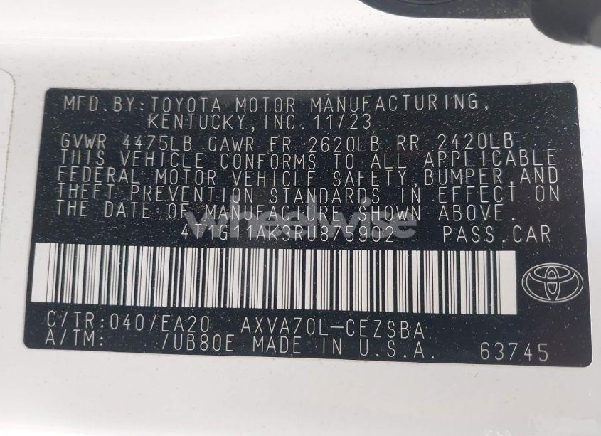 Photo 9 of 2024 Toyota Camry SE (VIN 4T1G11AK3RU875902)