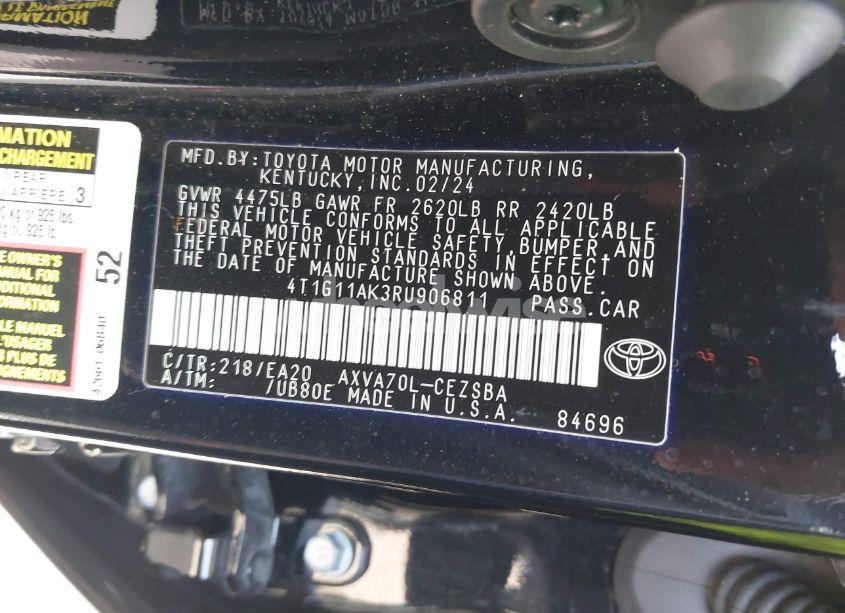 Photo 9 of 2024 Toyota Camry SE (VIN 4T1G11AK3RU906811)