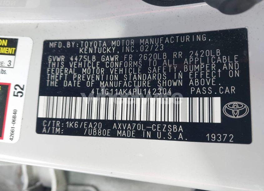 Photo 9 of 2023 Toyota Camry SE (VIN 4T1G11AK4PU142304)