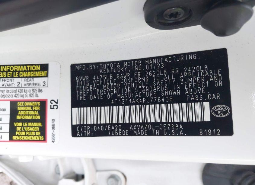 Photo 9 of 2023 Toyota Camry SE (VIN 4T1G11AK4PU776406)