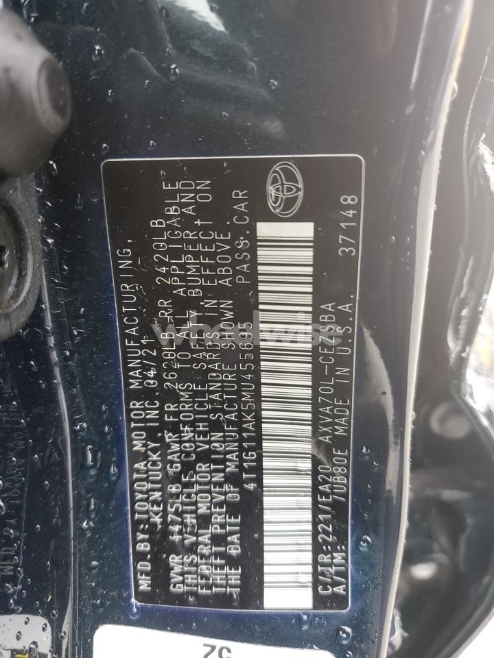 Photo 12 of 2021 TOYOTA CAMRY SE (VIN 4T1G11AK5MU455695)