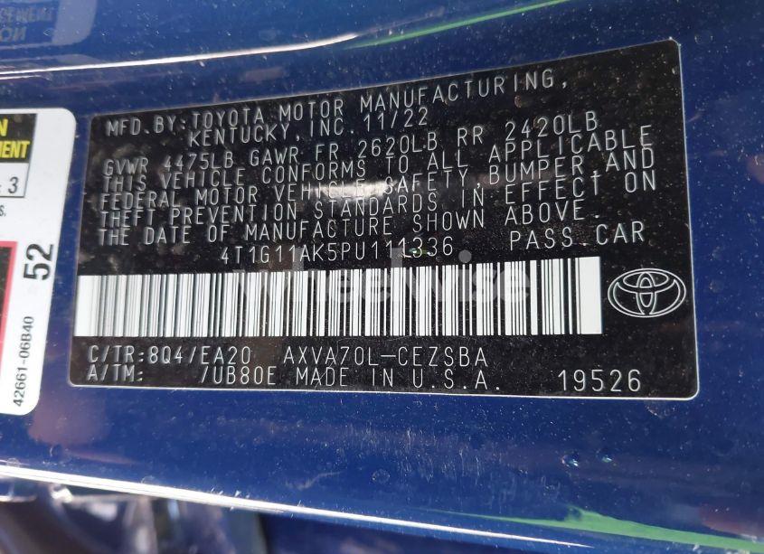 Photo 9 of 2023 Toyota Camry SE (VIN 4T1G11AK5PU111336)