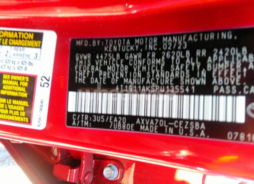 Photo 9 of 2023 Toyota Camry SE (VIN 4T1G11AK5PU135541)