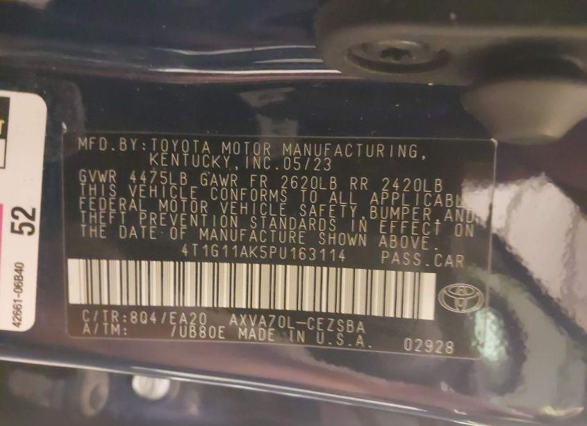 Photo 9 of 2023 Toyota Camry SE (VIN 4T1G11AK5PU163114)