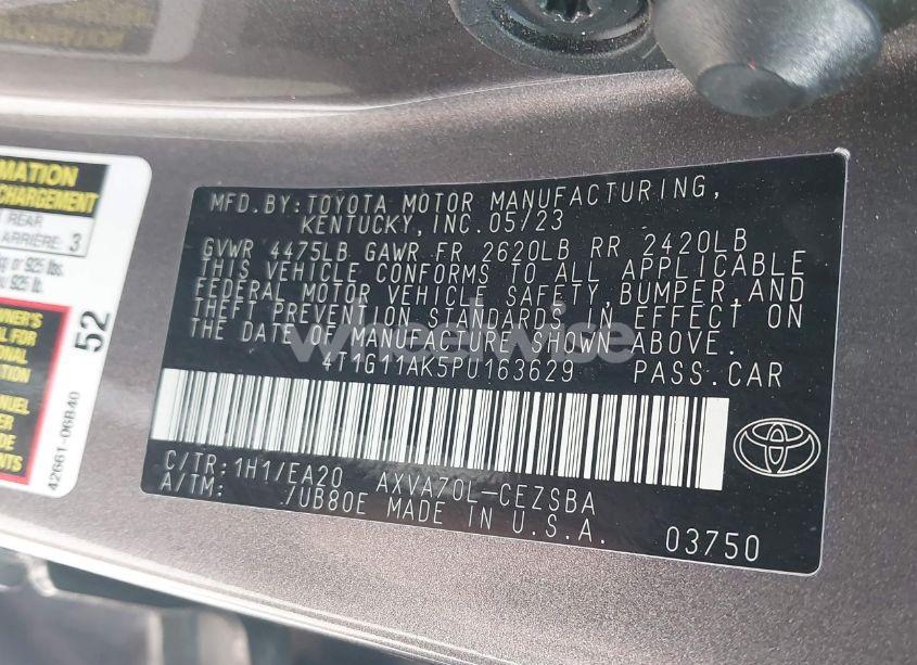 Photo 9 of 2023 Toyota Camry SE (VIN 4T1G11AK5PU163629)