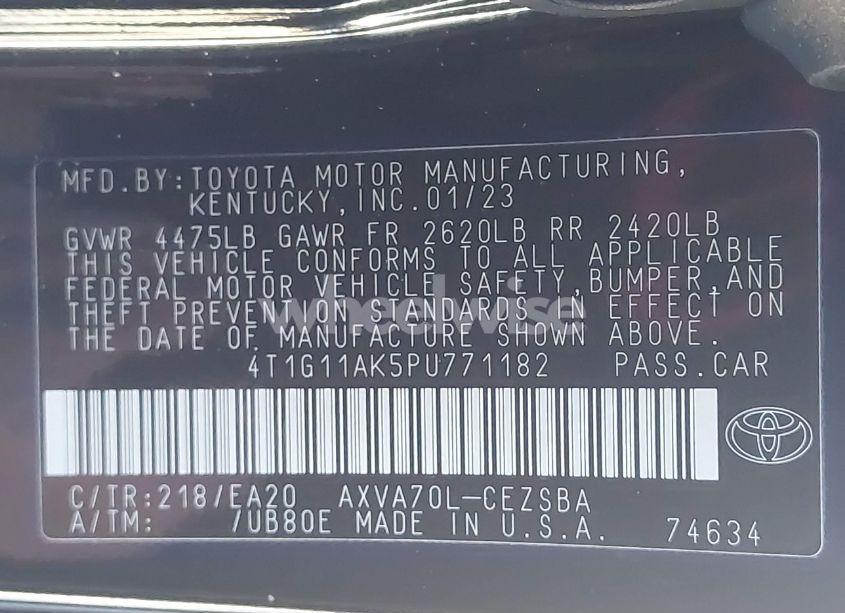 Photo 9 of 2023 Toyota Camry SE (VIN 4T1G11AK5PU771182)
