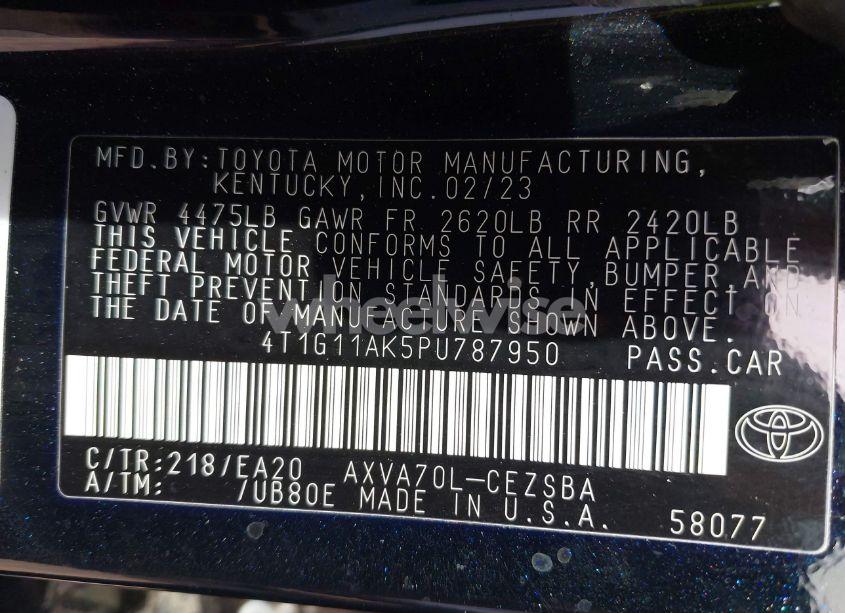 Photo 9 of 2023 Toyota Camry SE (VIN 4T1G11AK5PU787950)