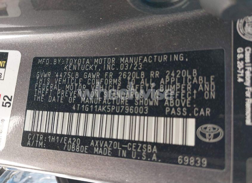 Photo 9 of 2023 Toyota Camry SE (VIN 4T1G11AK5PU796003)