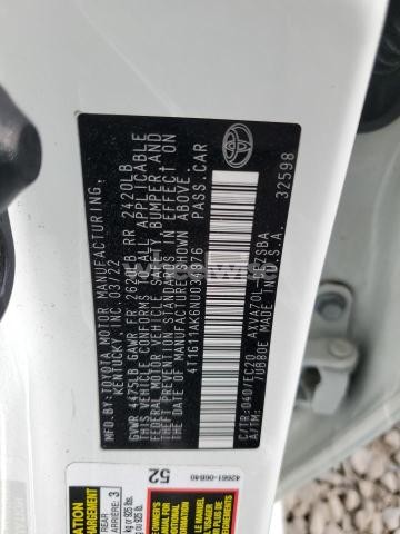 Photo 5 of 2022 TOYOTA CAMRY SE (VIN 4T1G11AK6NU034876)
