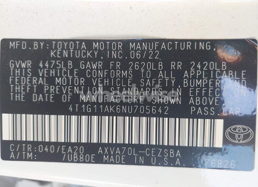 Photo 9 of 2022 Toyota Camry SE (VIN 4T1G11AK6NU705642)