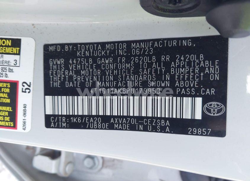 Photo 9 of 2023 Toyota Camry SE (VIN 4T1G11AK6PU179953)