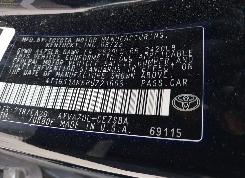 Photo 9 of 2023 Toyota Camry SE (VIN 4T1G11AK6PU721603)