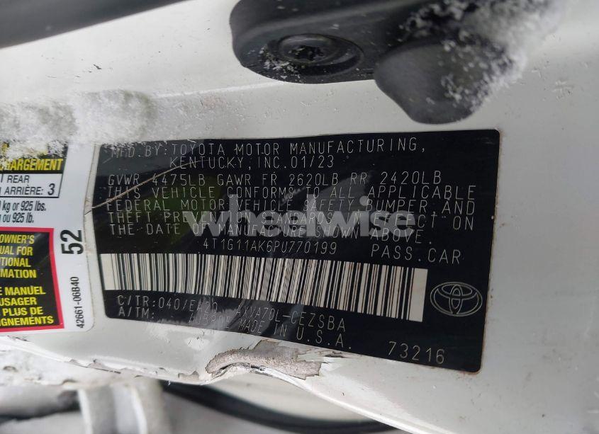 Photo 9 of 2023 Toyota Camry SE (VIN 4T1G11AK6PU770199)