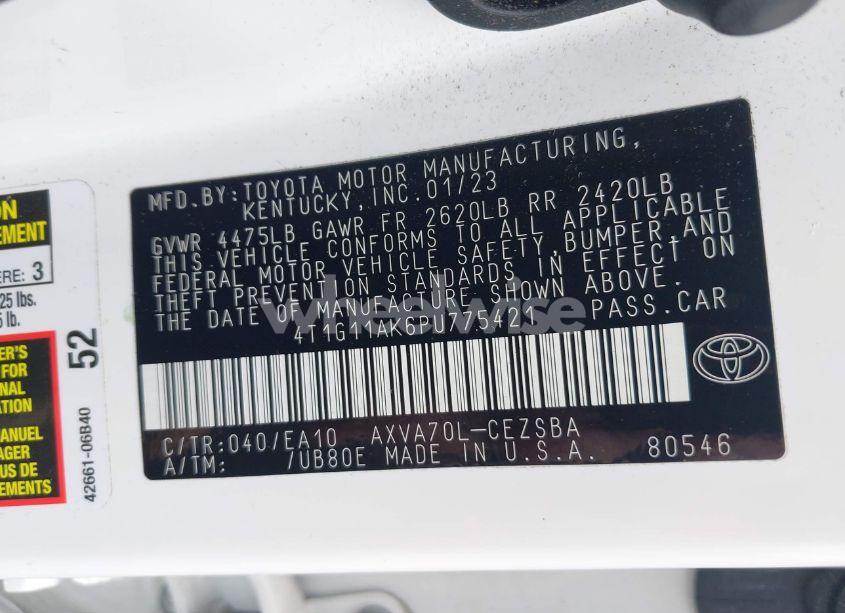 Photo 9 of 2023 Toyota Camry SE (VIN 4T1G11AK6PU775421)