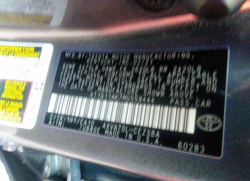 Photo 9 of 2021 Toyota Camry SE (VIN 4T1G11AK7MU559444)