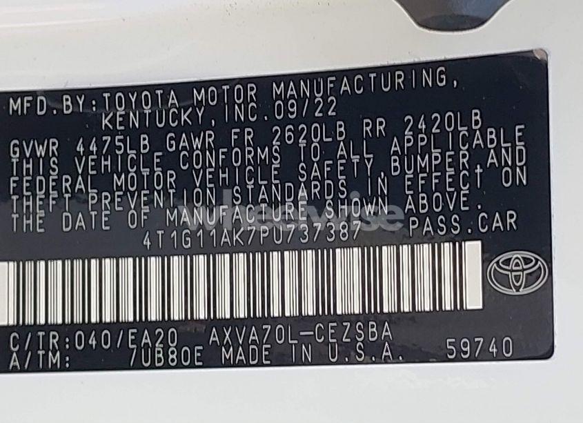 Photo 9 of 2023 Toyota Camry SE (VIN 4T1G11AK7PU737387)