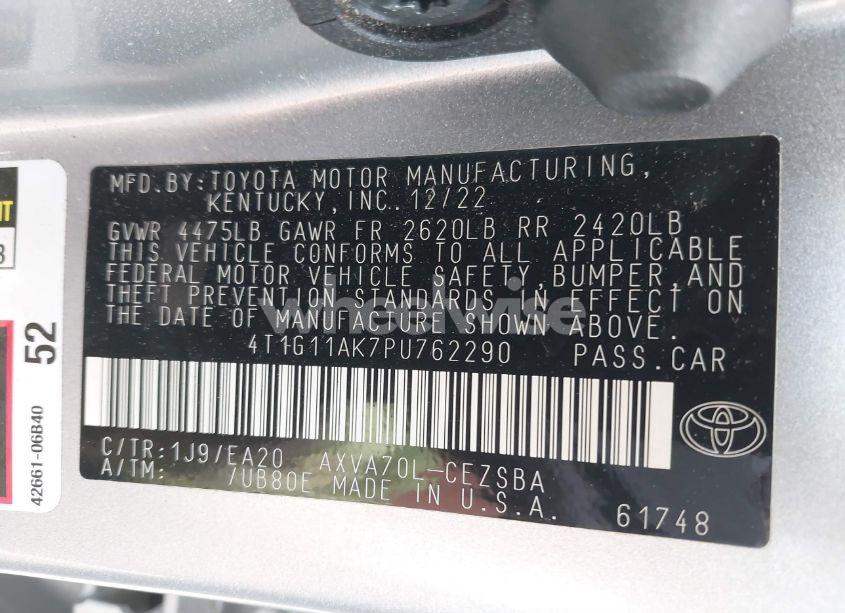 Photo 9 of 2023 Toyota Camry SE (VIN 4T1G11AK7PU762290)