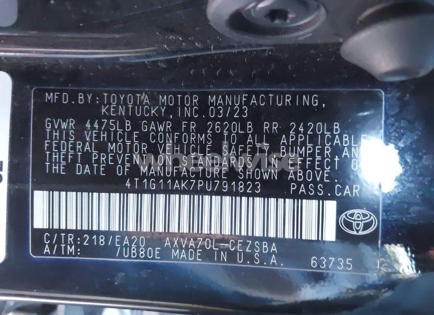 Photo 9 of 2023 Toyota Camry SE (VIN 4T1G11AK7PU791823)