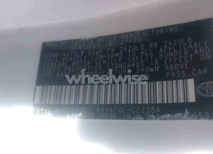 Photo 9 of 2020 Toyota Camry SE (VIN 4T1G11AK8LU980359)