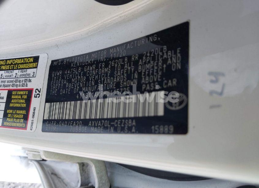 Photo 9 of 2021 Toyota Camry SE (VIN 4T1G11AK8MU415725)