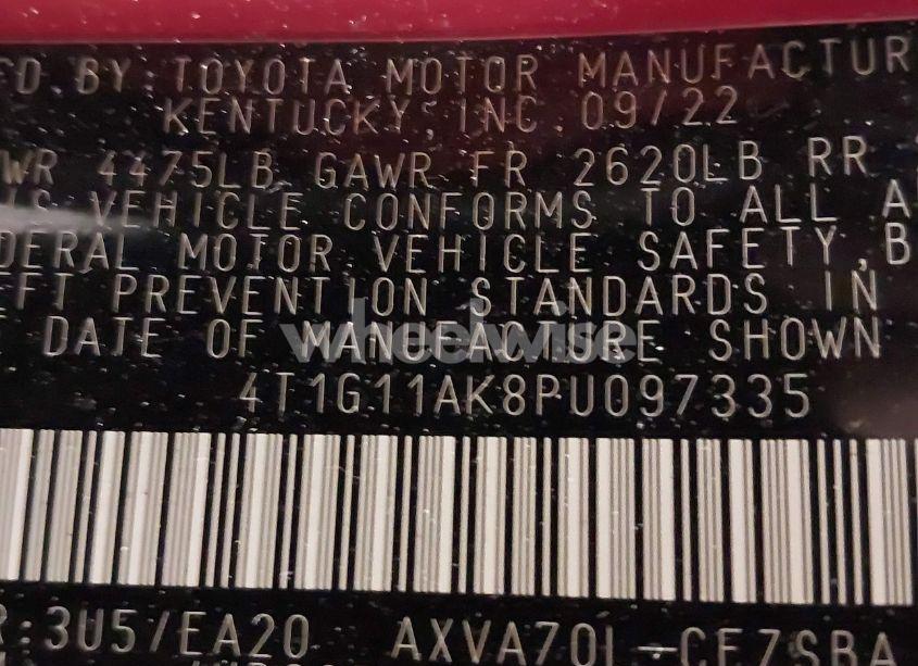 Photo 9 of 2023 Toyota Camry SE (VIN 4T1G11AK8PU097335)