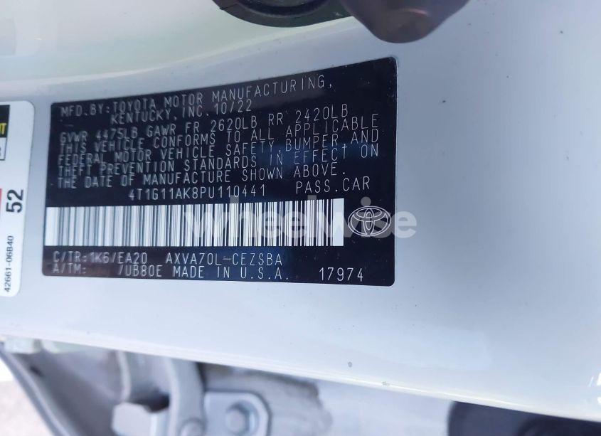 Photo 9 of 2023 Toyota Camry SE (VIN 4T1G11AK8PU110441)