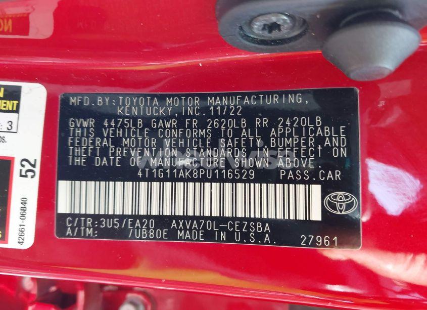 Photo 9 of 2023 Toyota Camry SE (VIN 4T1G11AK8PU116529)