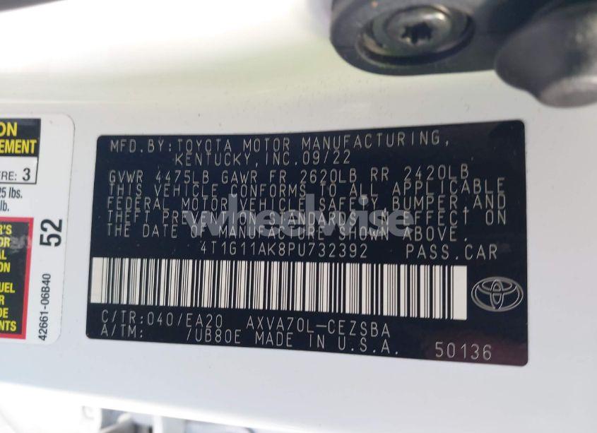 Photo 9 of 2023 Toyota Camry SE (VIN 4T1G11AK8PU732392)