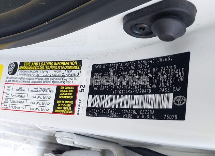 Photo 9 of 2023 Toyota Camry SE (VIN 4T1G11AK8PU799476)