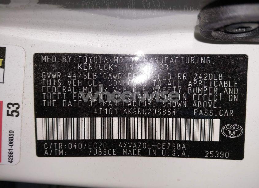 Photo 9 of 2024 Toyota Camry SE NIGHTSHADE (VIN 4T1G11AK8RU206864)