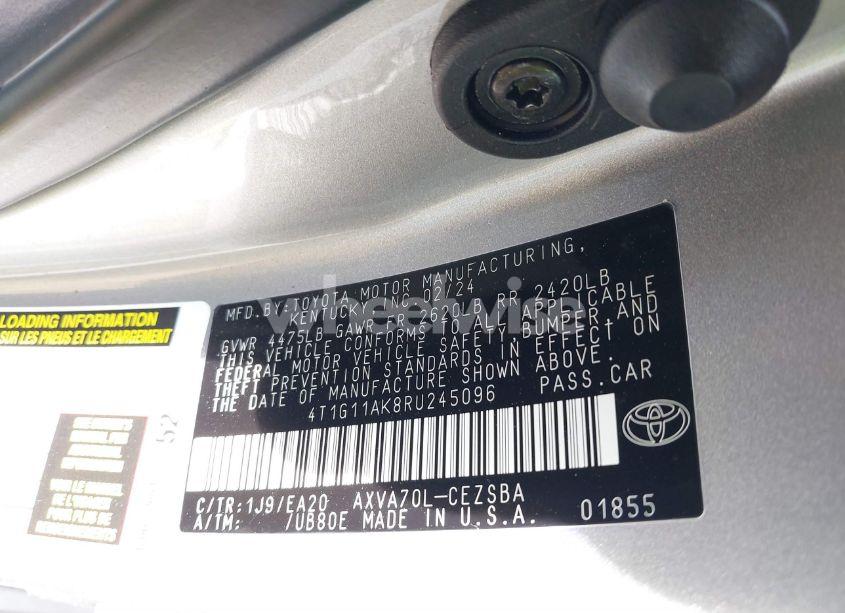 Photo 9 of 2024 Toyota Camry SE (VIN 4T1G11AK8RU245096)