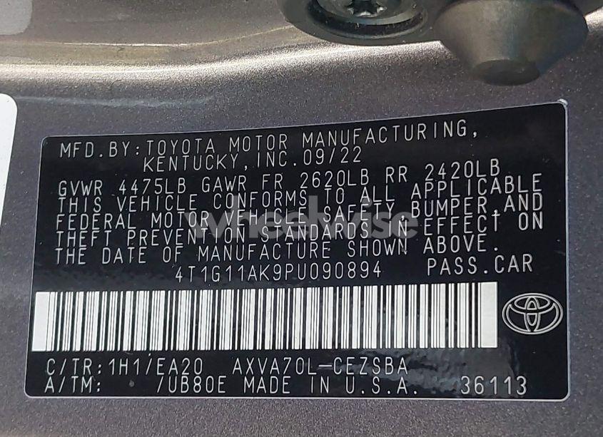 Photo 9 of 2023 Toyota Camry SE (VIN 4T1G11AK9PU090894)