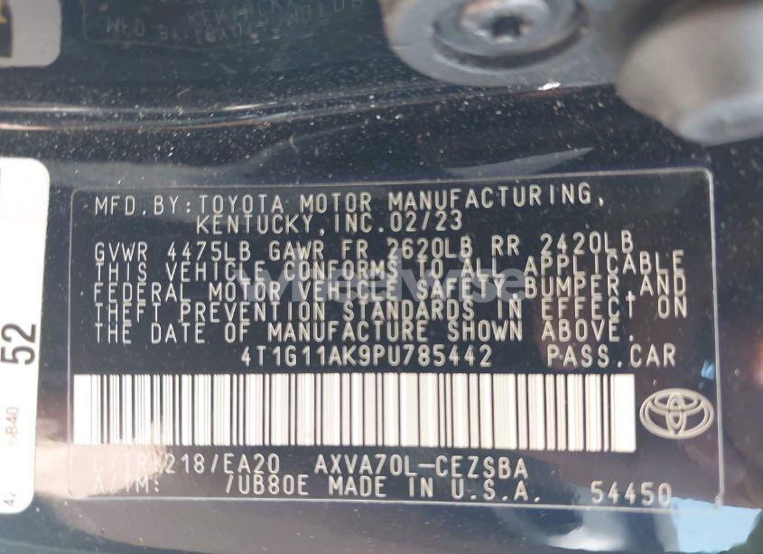 Photo 9 of 2023 Toyota Camry SE (VIN 4T1G11AK9PU785442)
