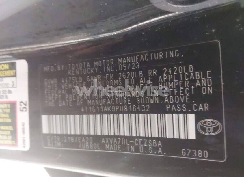 Photo 9 of 2023 Toyota Camry SE (VIN 4T1G11AK9PU816432)