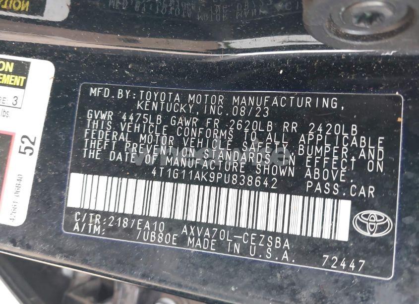 Photo 9 of 2023 Toyota Camry SE (VIN 4T1G11AK9PU838642)