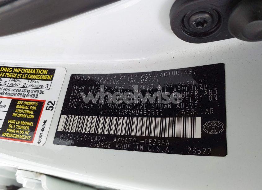 Photo 9 of 2021 Toyota Camry SE (VIN 4T1G11AKXMU480530)